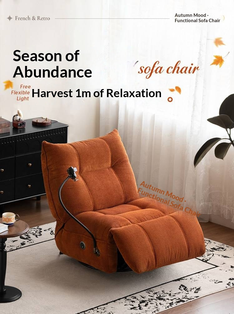 Modern Swivel Floor Recliner Chair with Adjustable Backrest