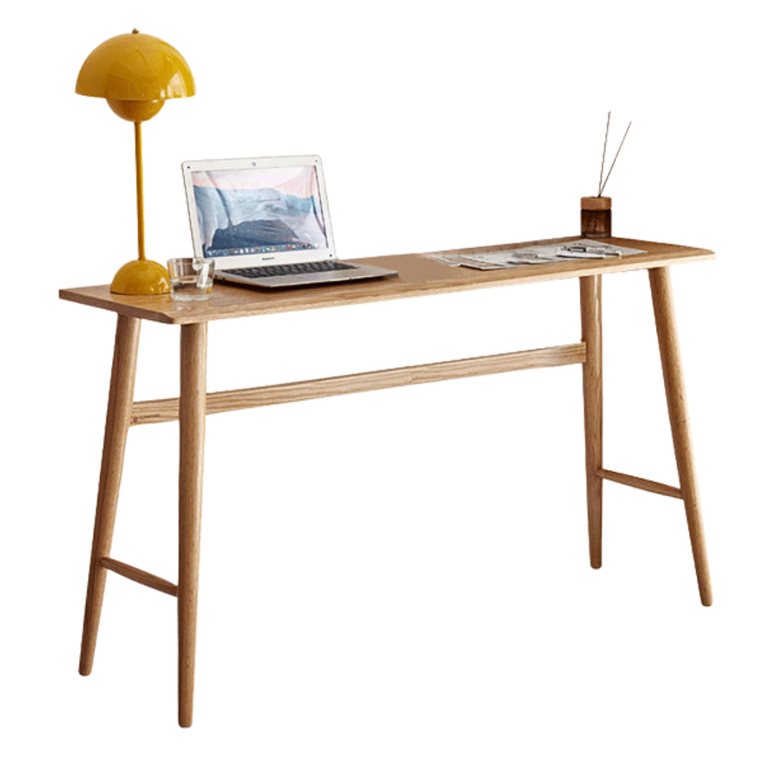 Oak, Cherry Solid Wood Narrow Office Desk