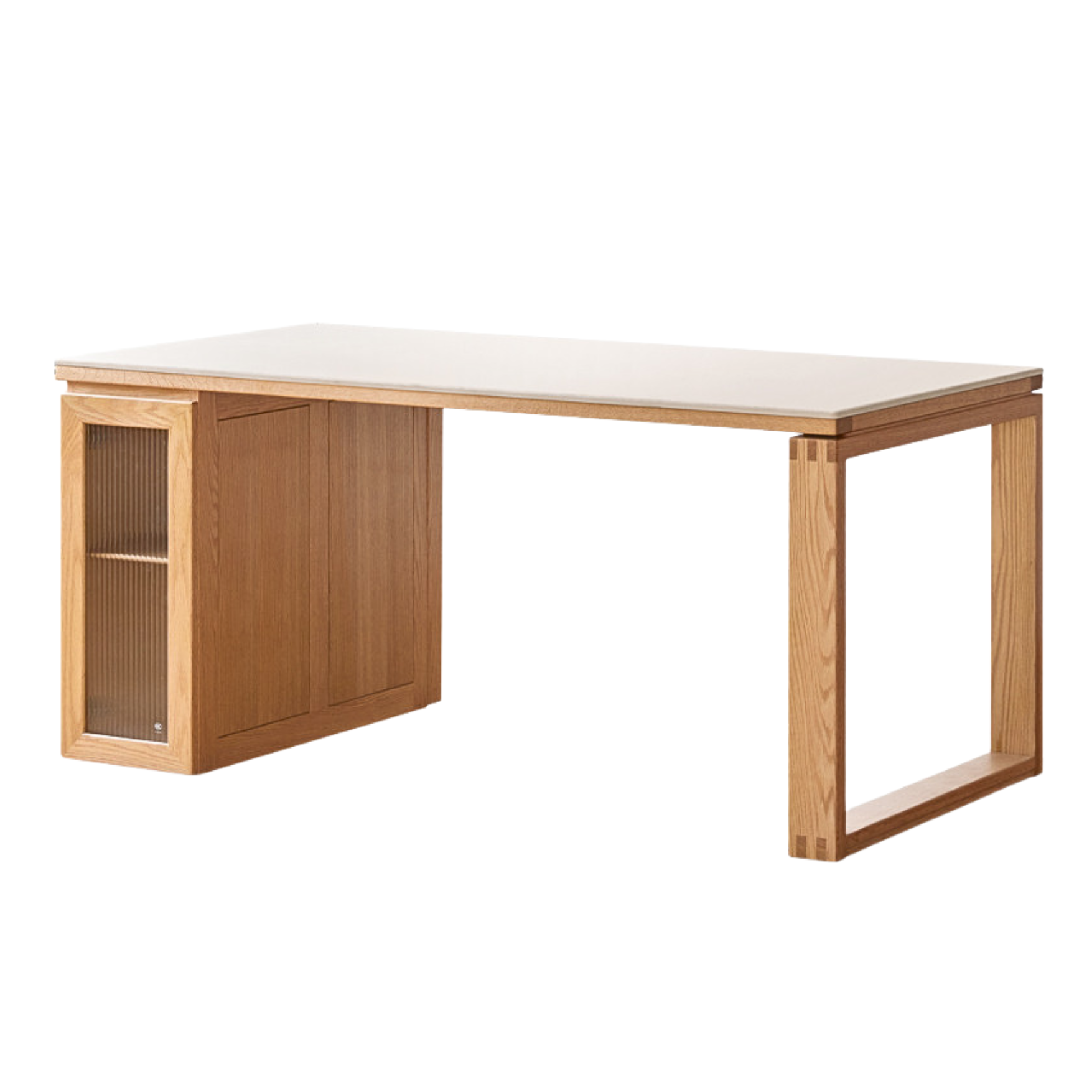 Oak Solid wood slate dining table and storage cabinet integrated ,