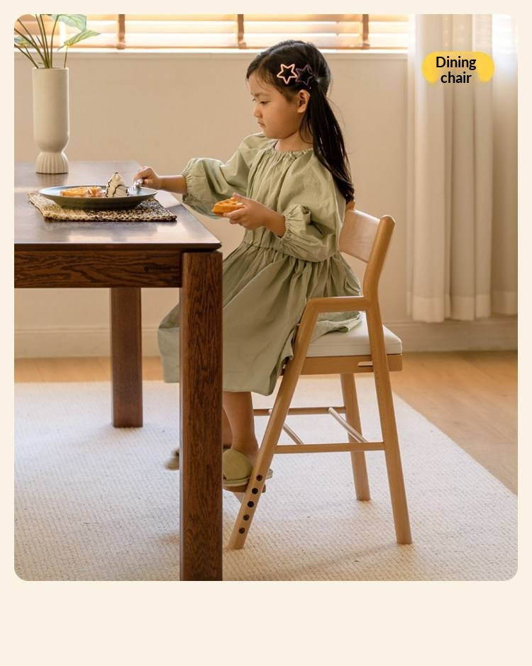 Oak, Beech Solid Wood Kids Chair Height-Adjustable