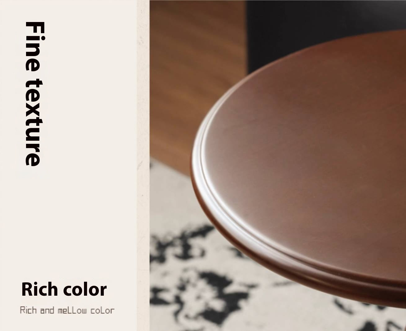 Black Walnut, Poplar, Solid Rubberwood American Retro Side Table.