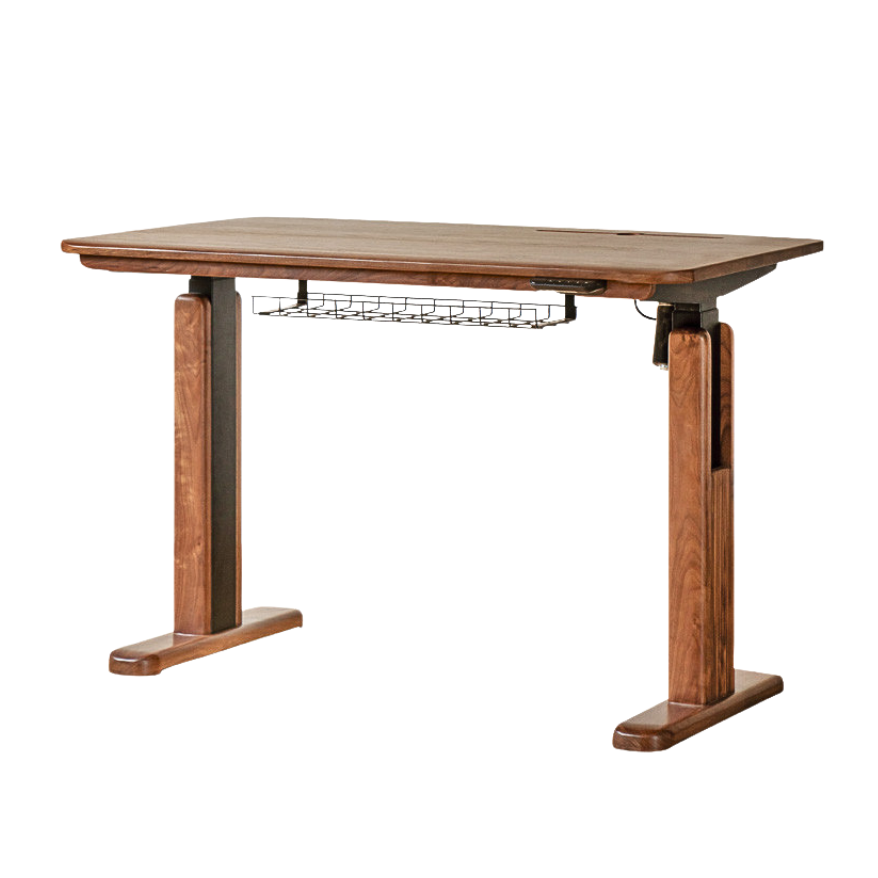 Black Walnut Solid Wood Electric Elevating Desk-