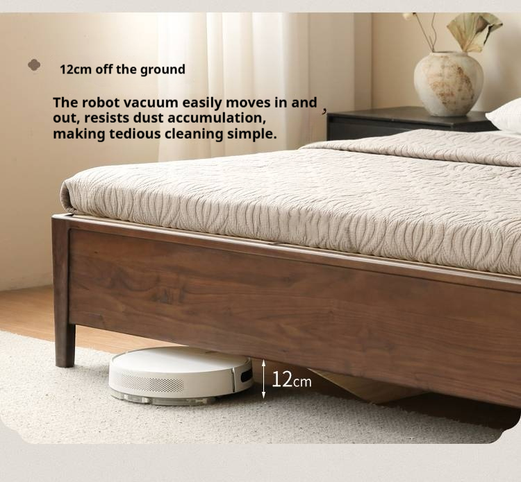 Black Walnut Solid Wood Light Luxury Box Bed