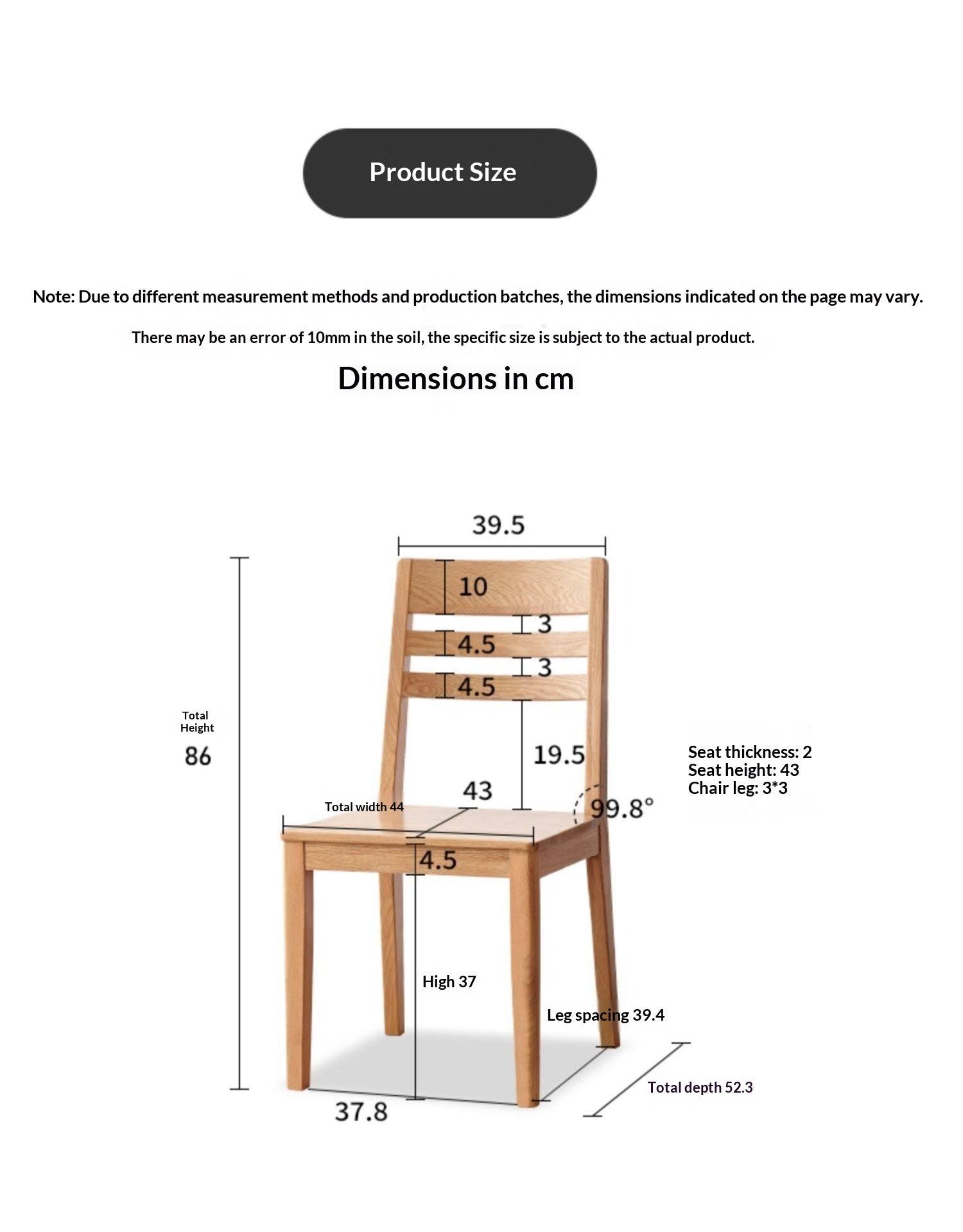 Set 4 pcs White Ash Solid Wood - Dining Chair