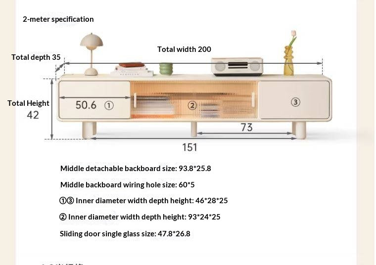 Solid RubberWood Storage White TV Cabinet.