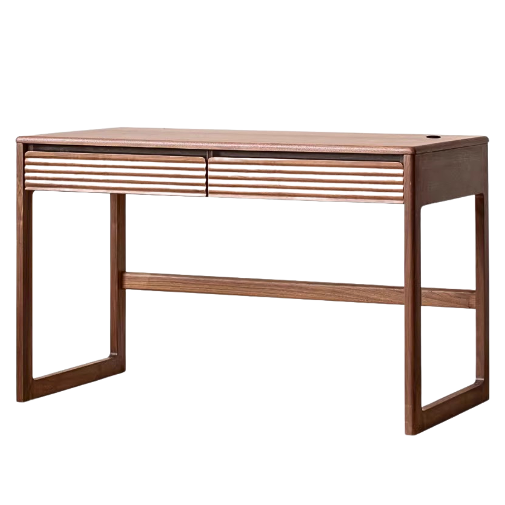 Black Walnut Solid wood desk Nordic with cabinet long table-