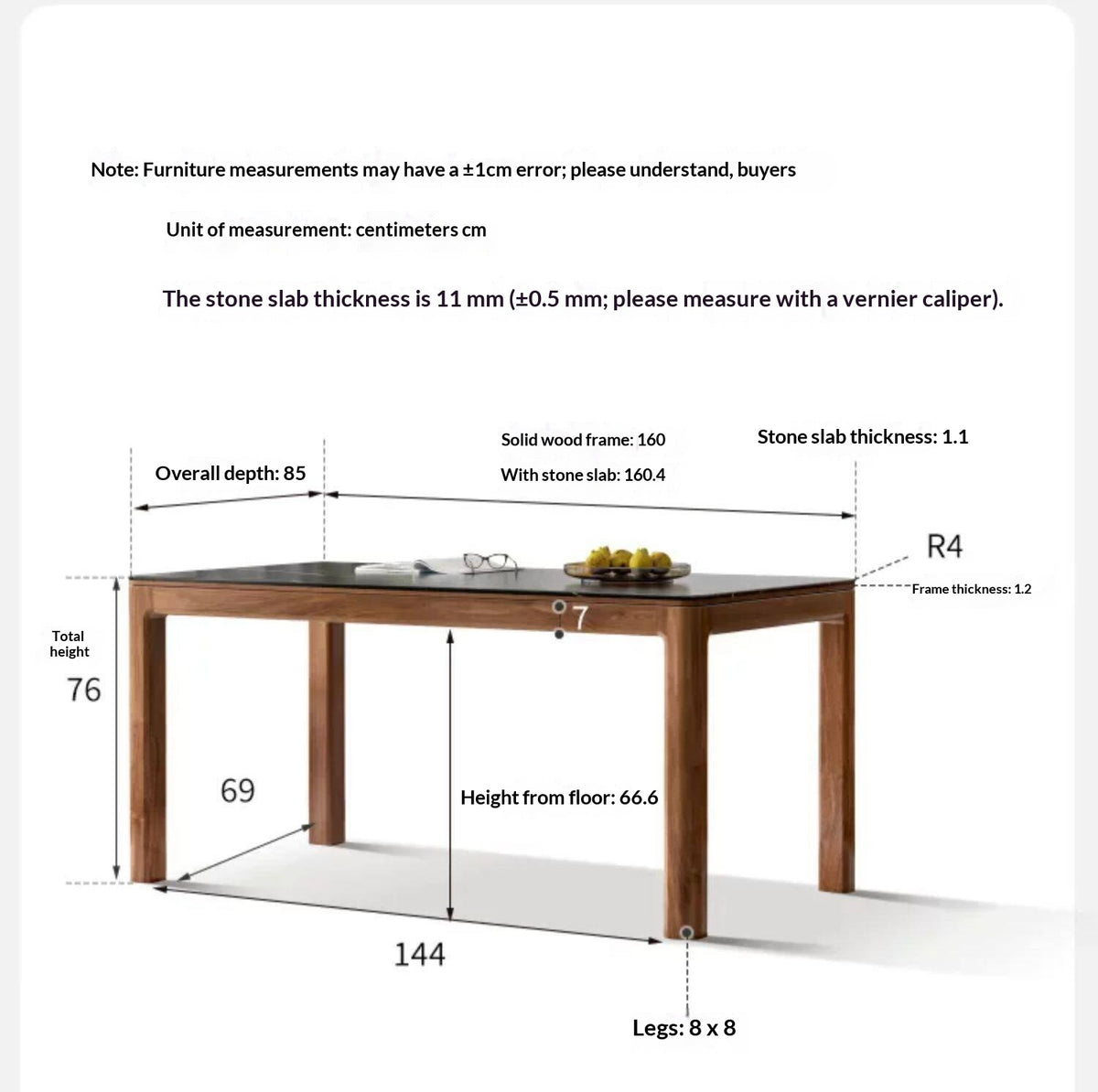 Black Walnut, Sandalwood Solid Wood Rock Slab Dining Table