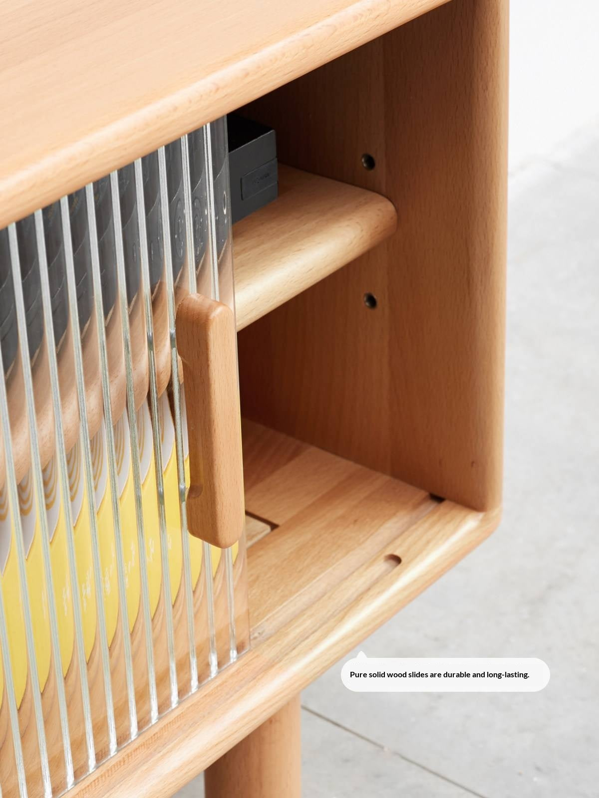 Beech Solid Wood TV Storage Cabinet.