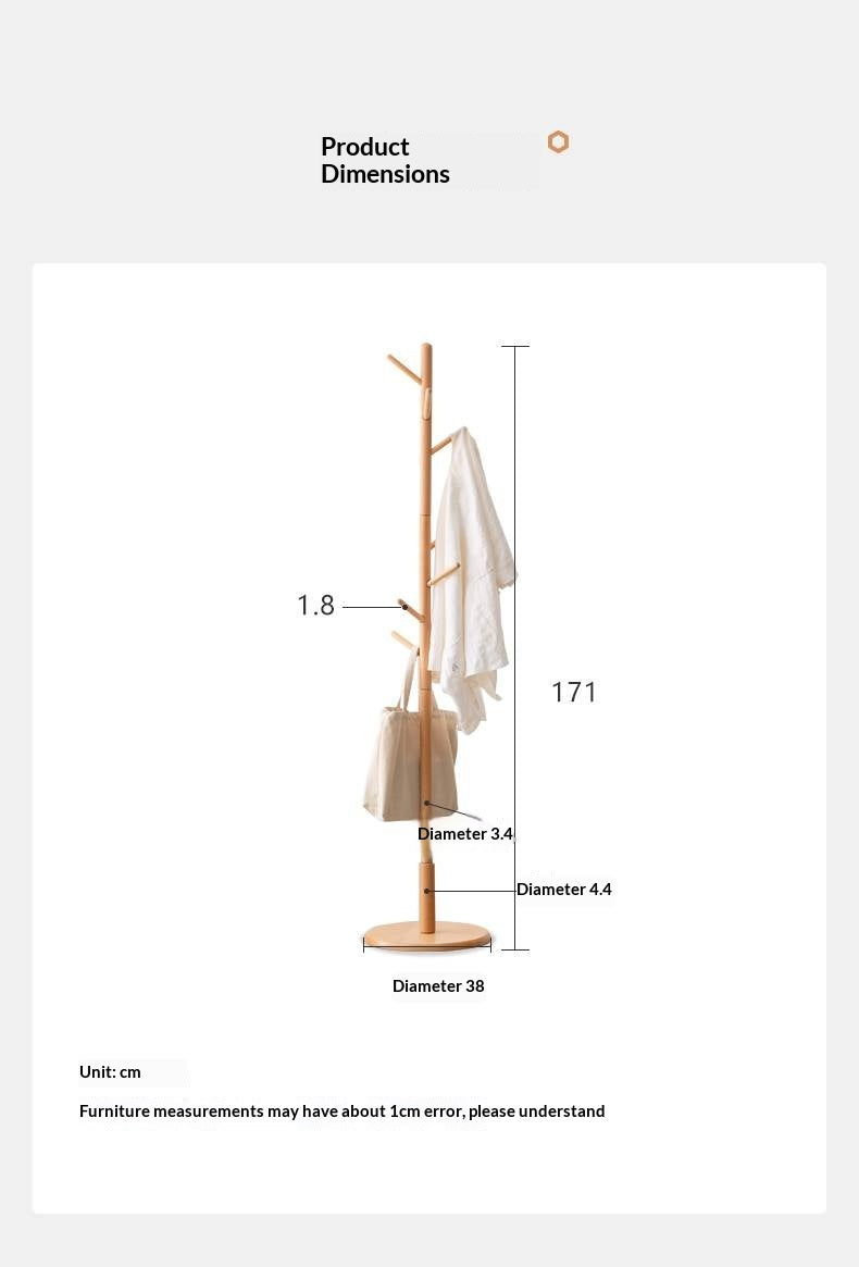Beech Solid Wood Modern Minimalist Standing Hanger