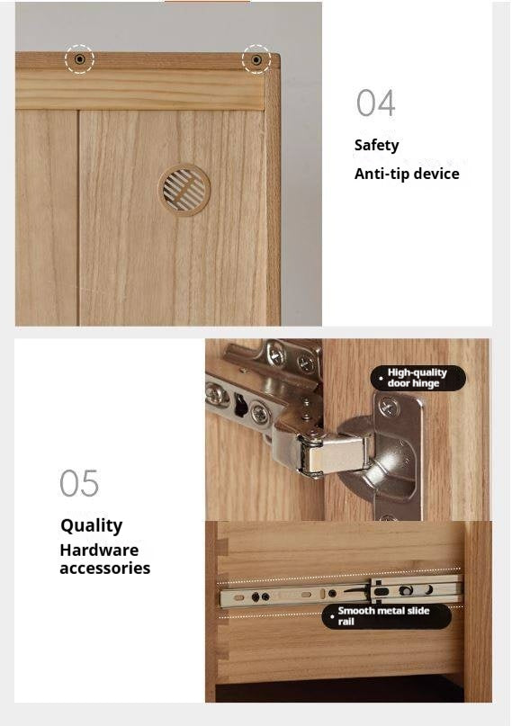 Ash Solid Wood Modern Glass Bookcase