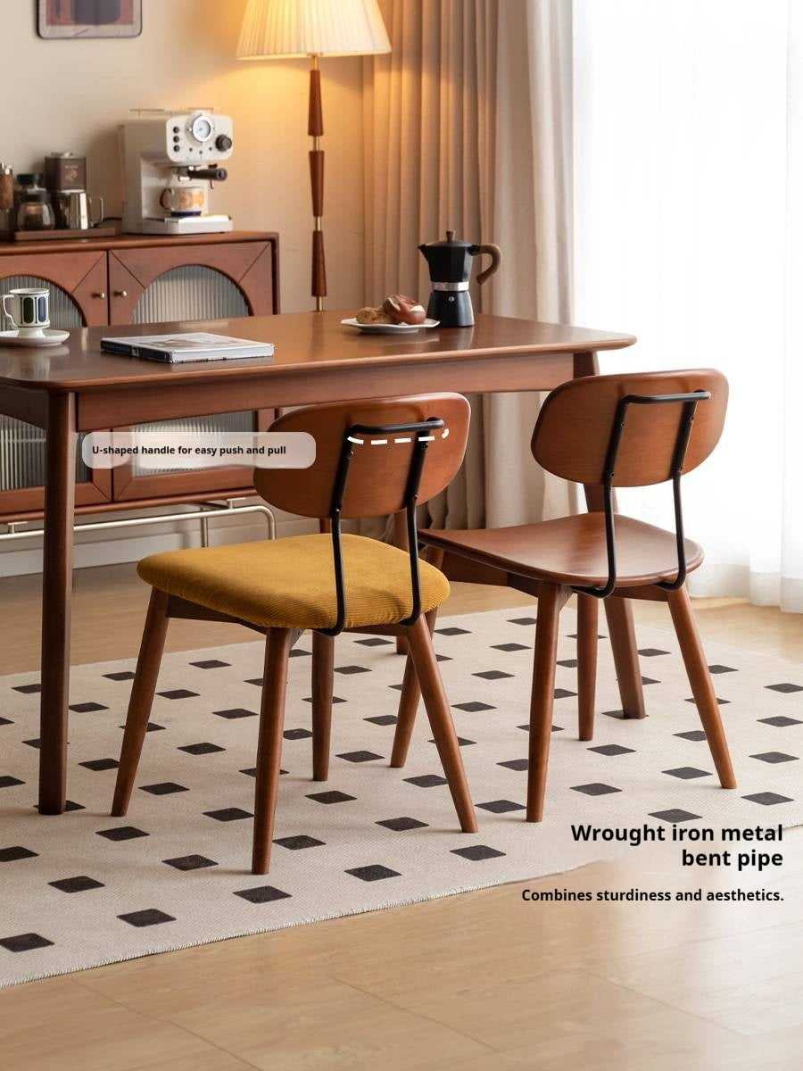 Set pcs 4 Beech, Cherry Solid Wood Medieval Style Soft Retro Dining Chair