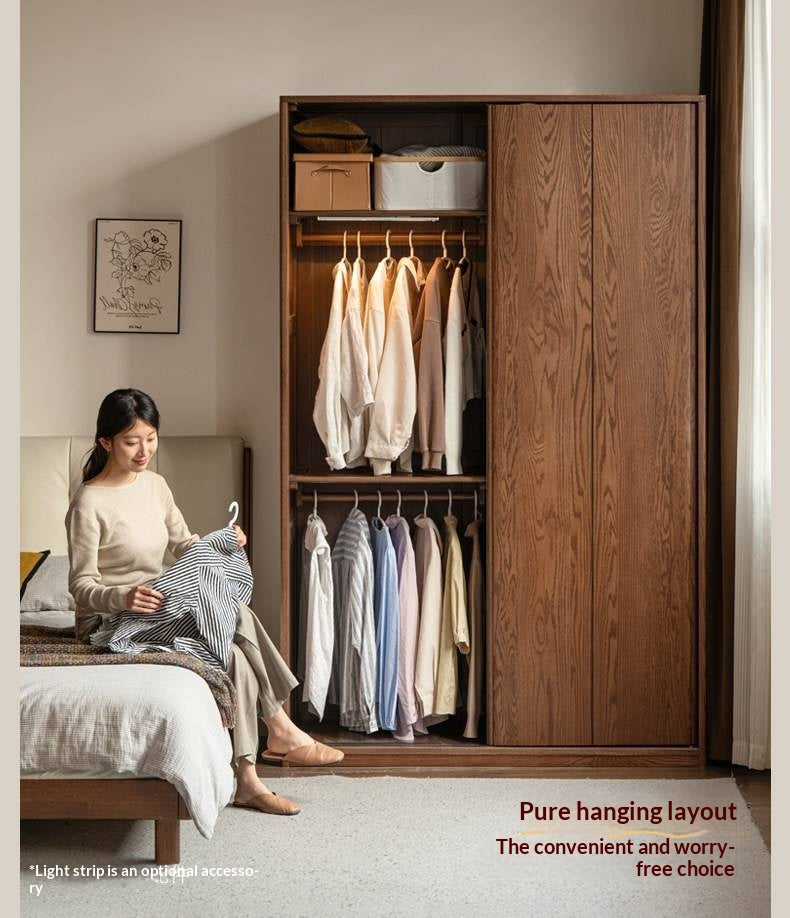 Oak Solid Wood, Solid RubberWood  Modern Style Wardrobe