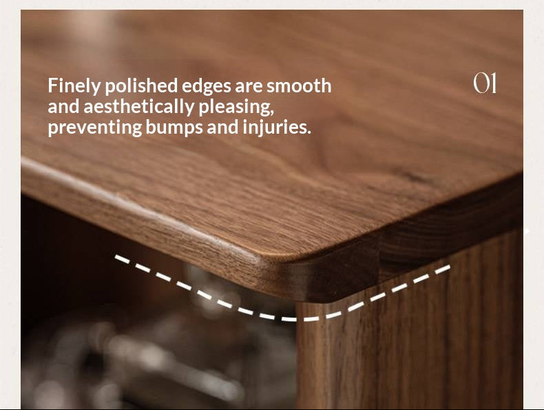 Black Walnut, Sandalwood Solid Wood Bookshelf with Light Luxury Display Shelves