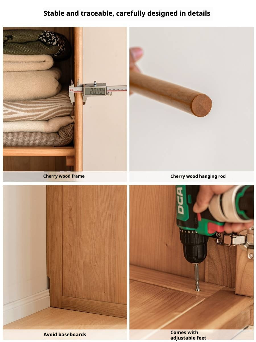 Сherry Solid Wood Exquisite Wardrobe.