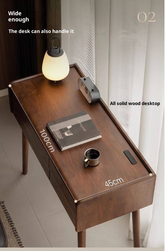 Black Walnut Solid Wood Italian Light Luxury Dressing Table