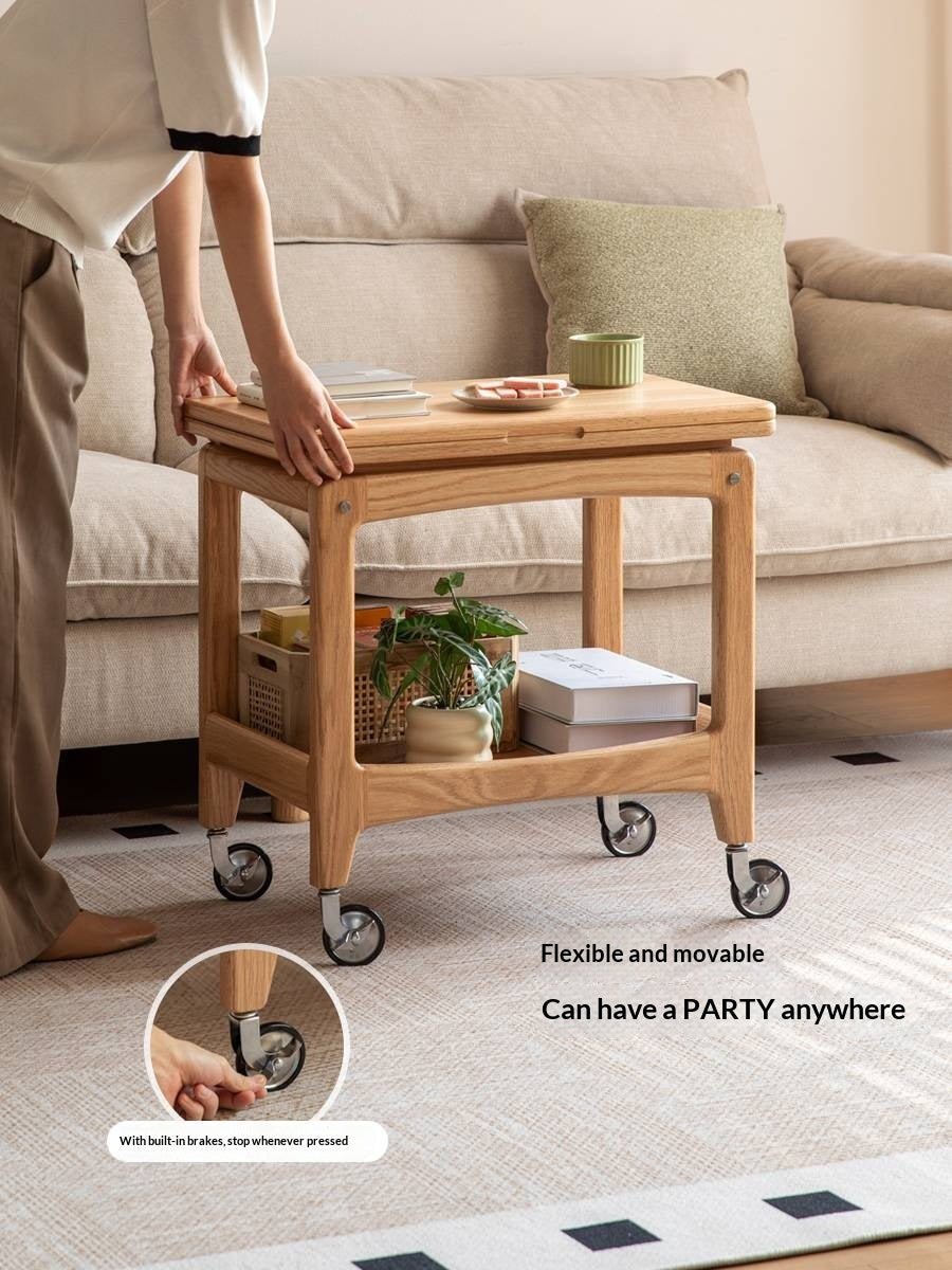 Oak Solid Wood Folding Side Table