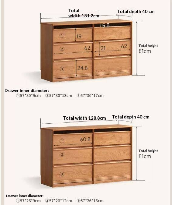 Cherry Solid Wood Drawer Cabinet.
