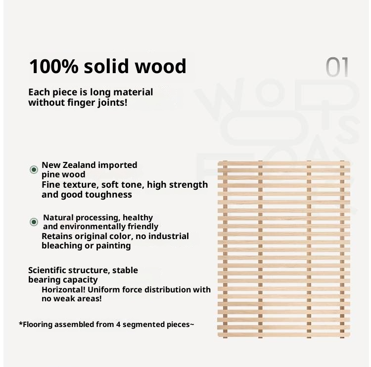 Oak Solid Wood Modern Simple Large Bed