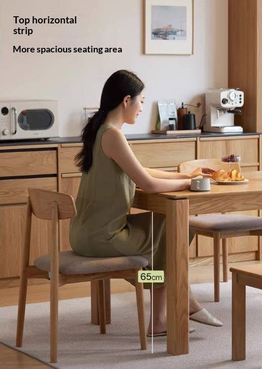 Oak Solid Wood Modern Minimalist Long Dining Table