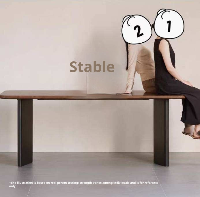 Black Walnut Solid Wood Dining Table with Italian Light Luxury Design