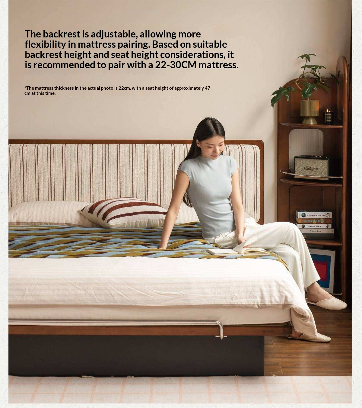 Poplar Solid Wood Channel Tufted Platform Bed with Gas Lift Storage