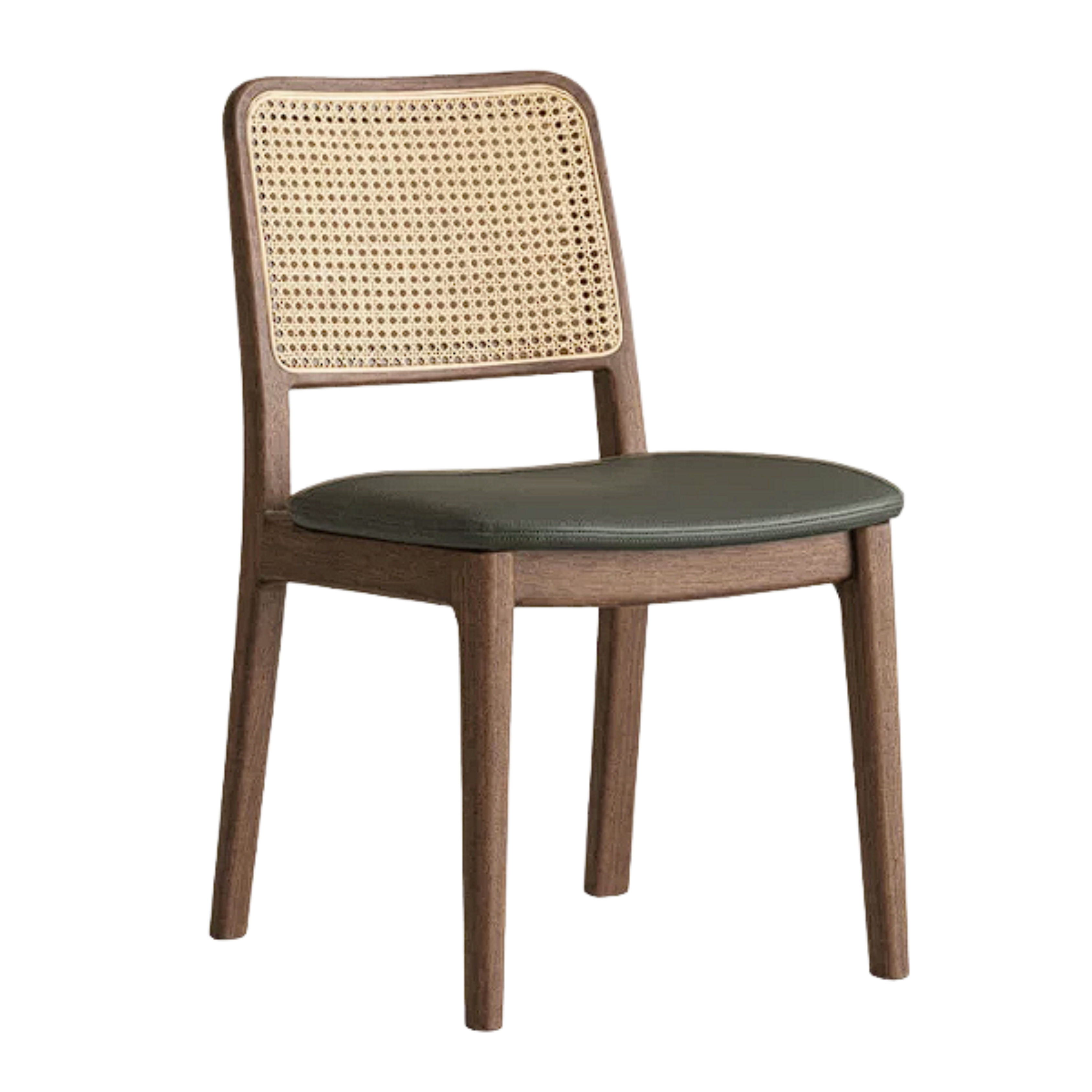 Set 4 pcs Black Walnut, Oak, Ash, Sandalwood Solid Wood Cane Back Dining Chair