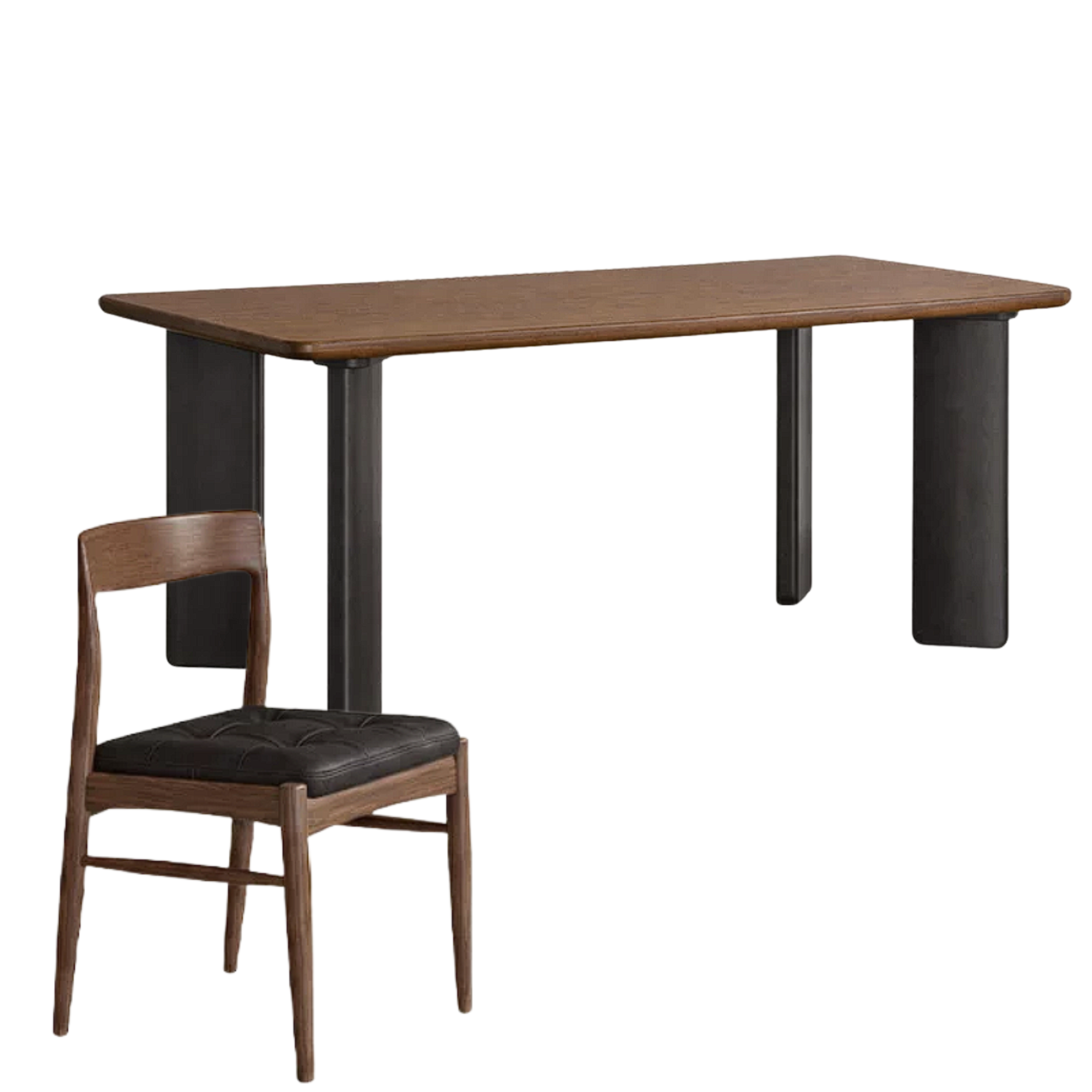 Black Walnut, Ash, Golden Pearwood Solid Wood Light Luxury Rectangular Dining Table