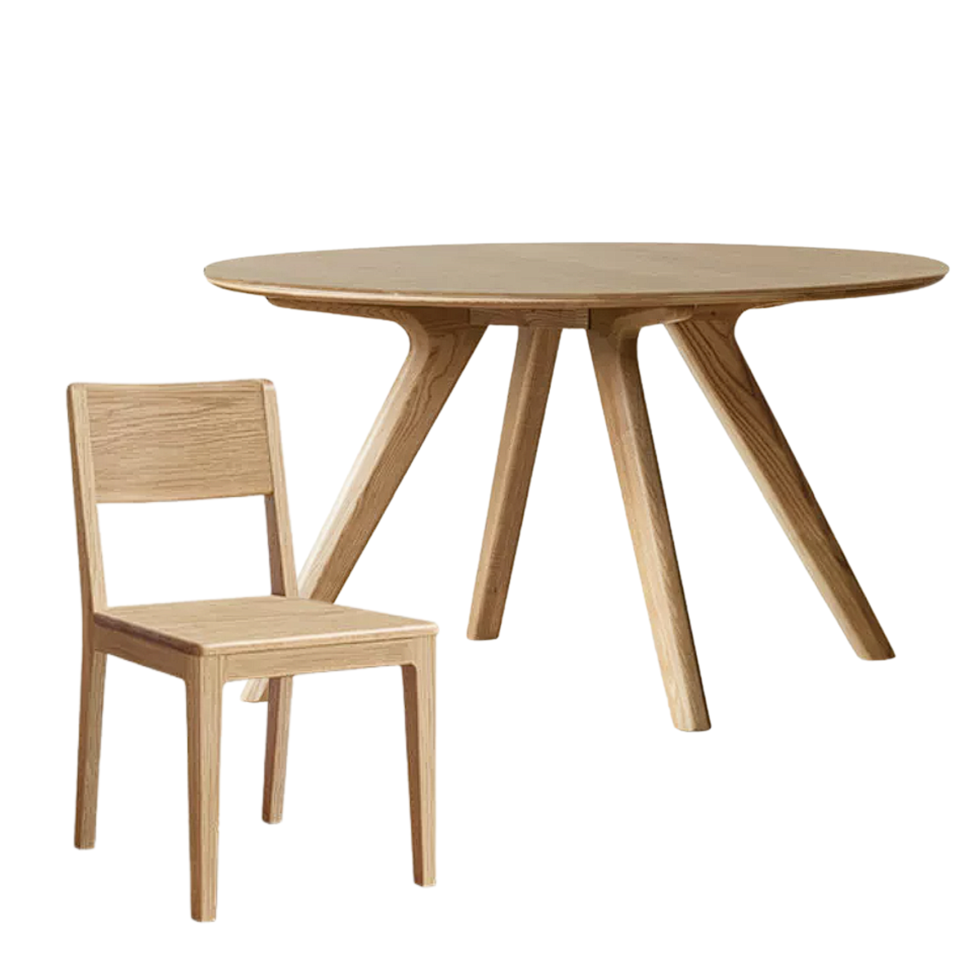 Ash Solid Wood Modern Rock Round Table.