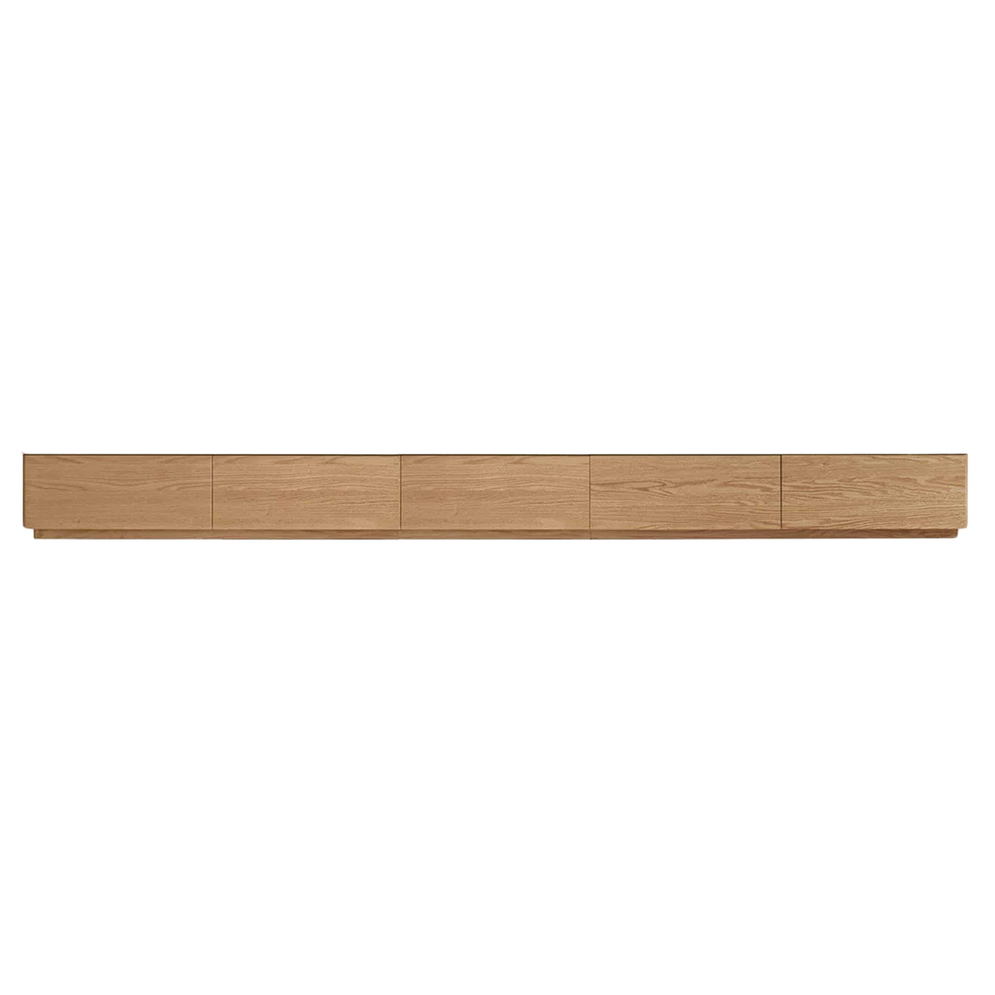 Oak, Rubberwood Floating TV Stand with Sintered Stone Top