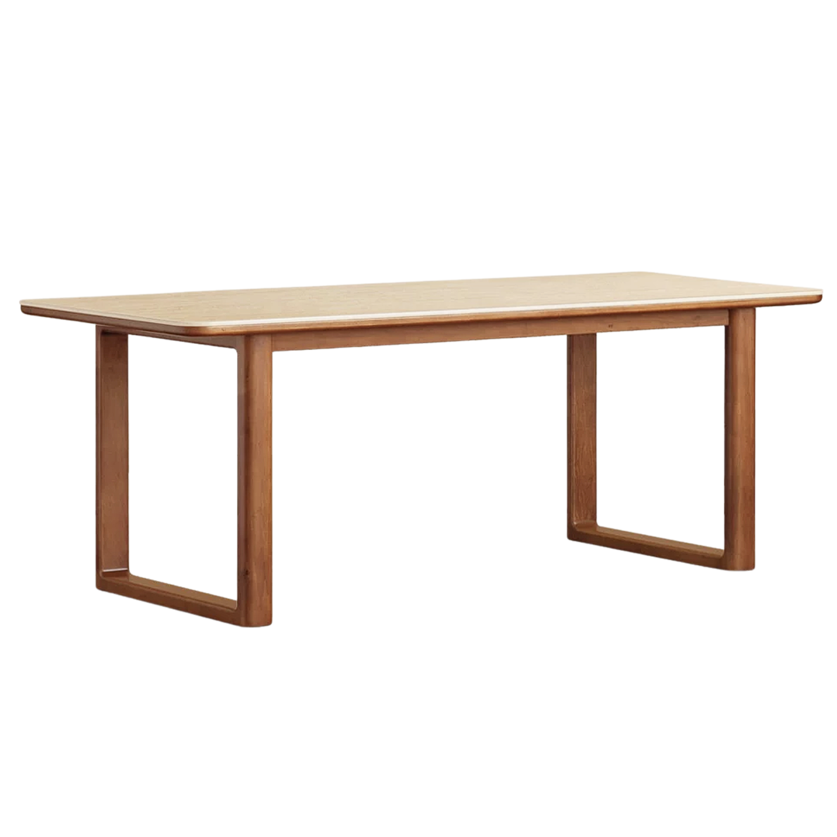 Tulipwood Solid Wood Mid-Century Dining Table with Rounded Square Legs