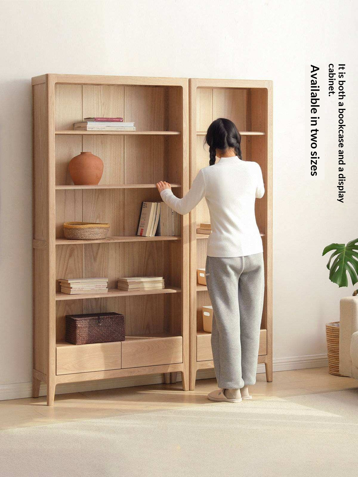 Ash Solid Wood Combination Bookcase Bookshelf