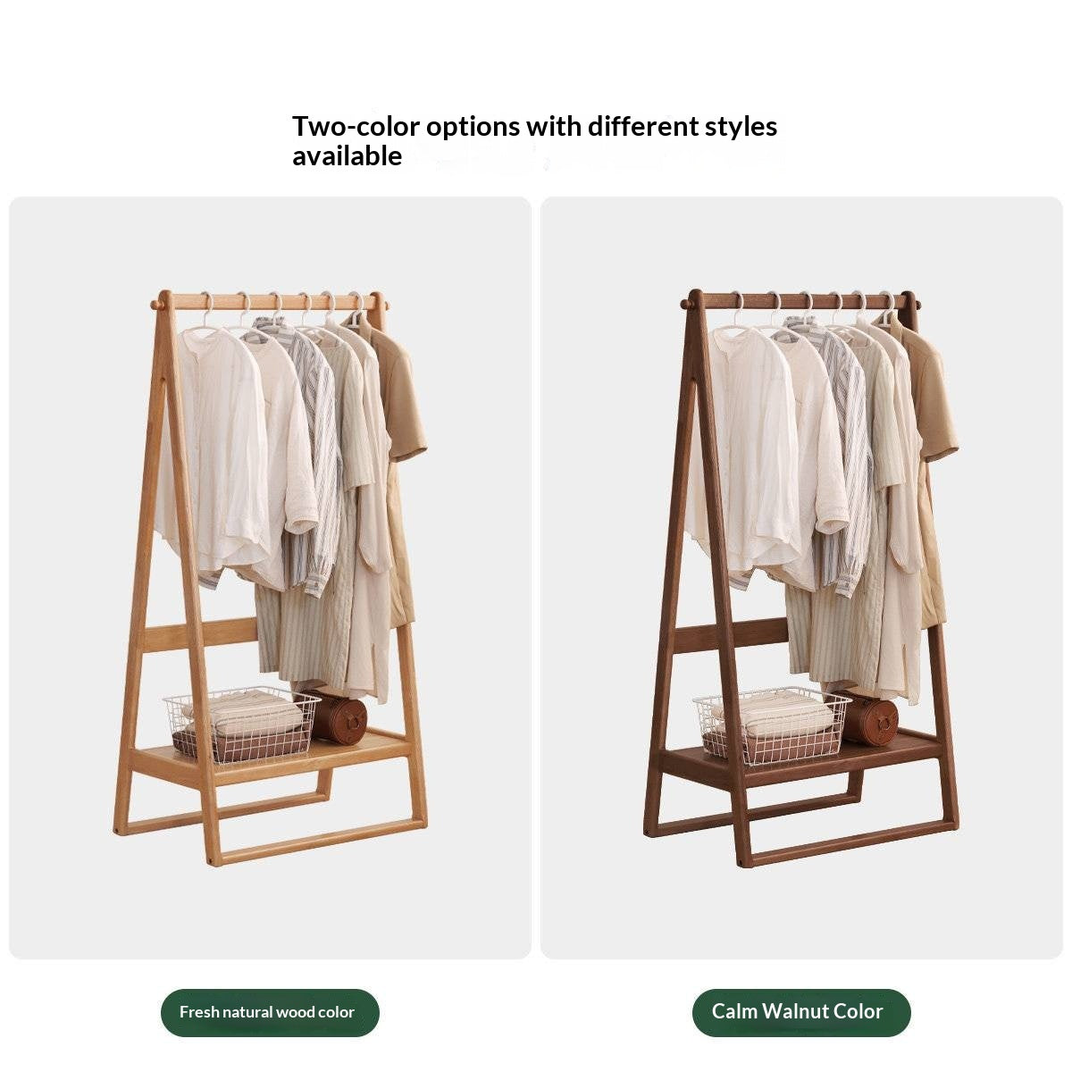Solid Rubberwood Nordic Minimalist Standing Hanger