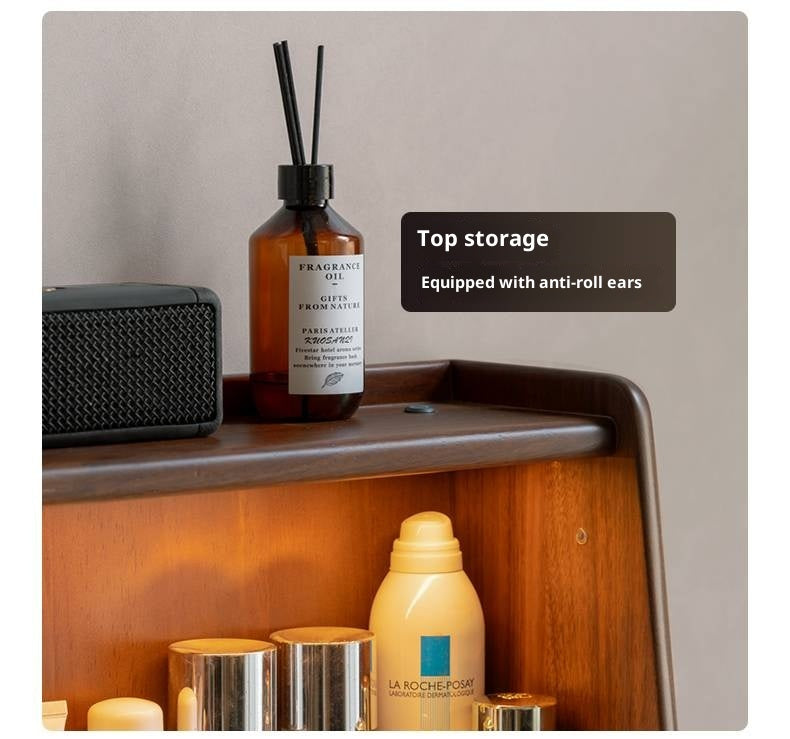 Black Walnut, Sandalwood Solid Wood Light Luxury Multifunctional Dressing Table