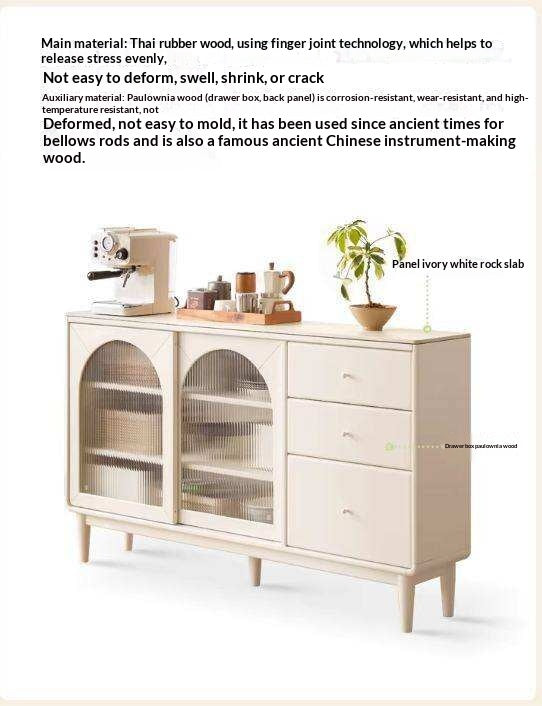 Solid RubberWood Rock Board Ultra-thin Wall Sideboard