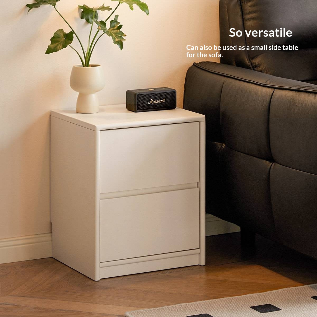 Solid Rubberwood Nightstand.