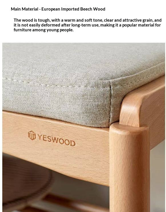 Back Walnut, Oak, Beech, Cherry Solid Wood Shoe Storage Bench