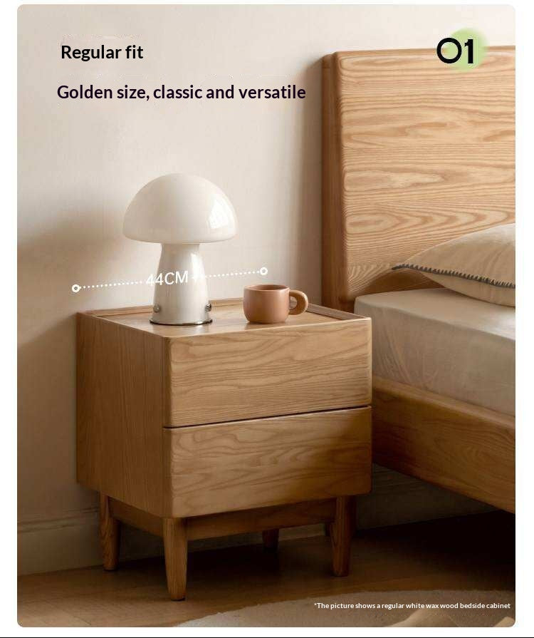 Ash, Oak, White Ash, White Oak, Sandalwood Solid Wood White Wax Small Nightstand