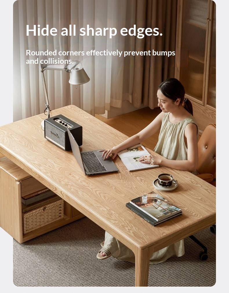 Ash Solid Wood Modern Minimalist Office Desk