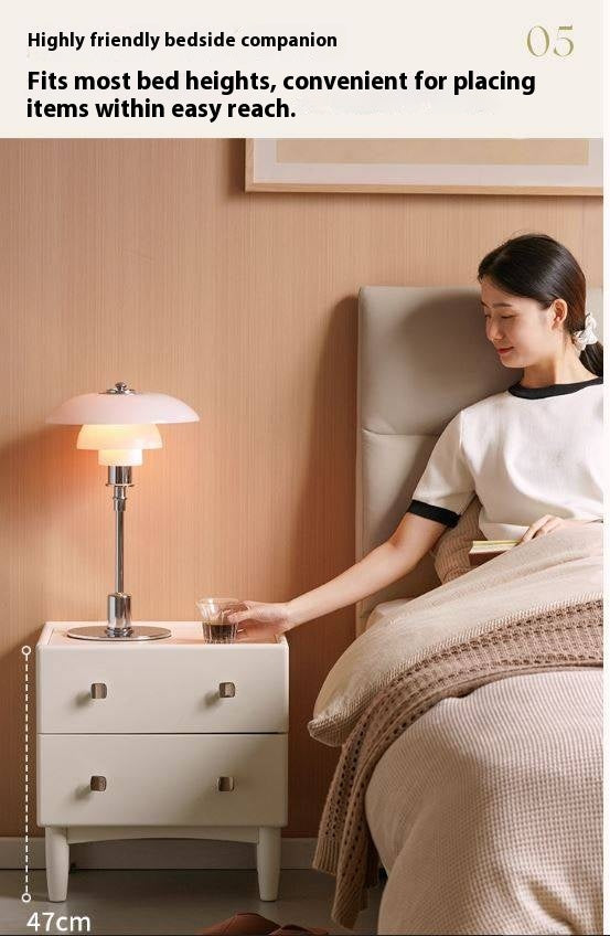 Solid Rubberwood Modern Nightstand