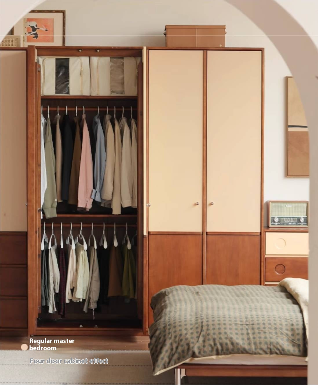 Oak Solid Wood Antique Style Wardrobe