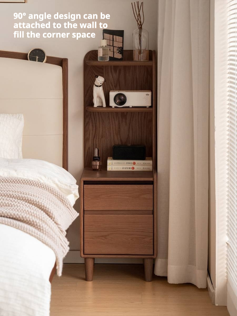 Oak Solid Wood Modern Nightstand.