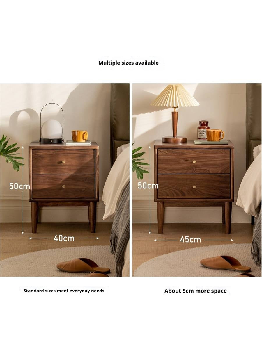 Black Walnut Solid Wood, Solid Longan Hardwood  Nightstand.