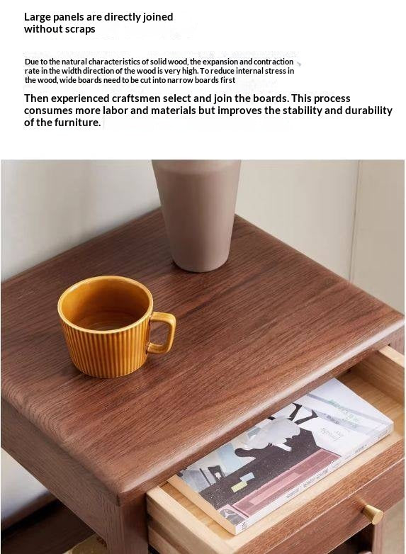 Black Walnut, Solid Rubberwood, Oak Solid Wood Side Table