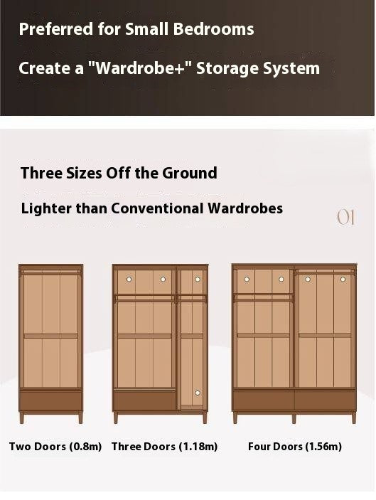 Oak Solid Wood Modern Off-Floor Wardrobe.