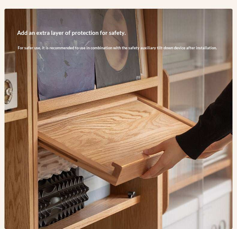 Oak, Ash Solid Wood Wall-Mounted Bookcase with Simple Storage Design