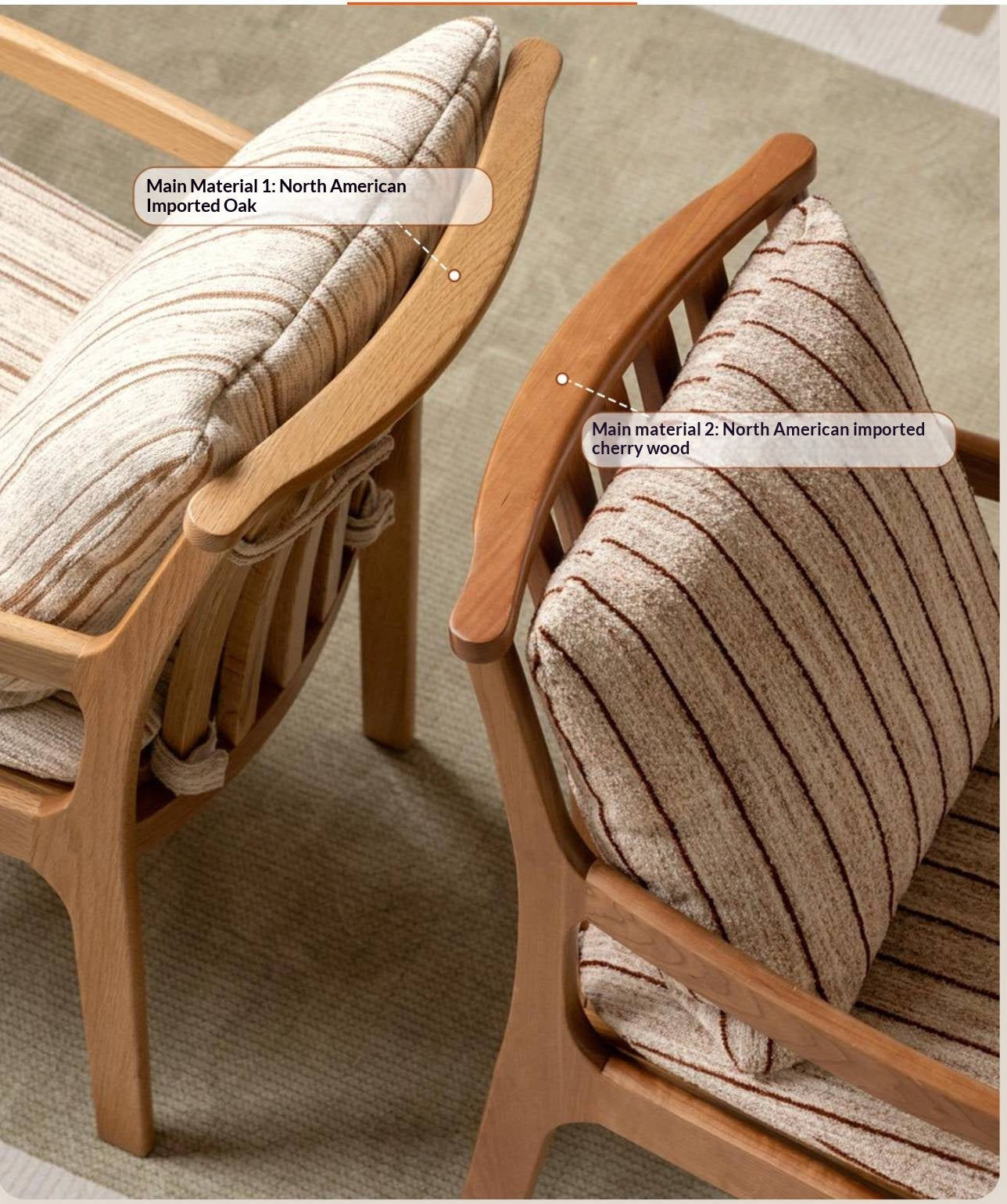 Cherry, Oak, Beech Solid Wood Book Chair Comfortable Soft Back Chair