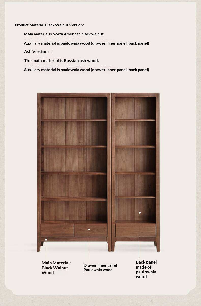 all solid wood black walnut bookshelf living room floor space