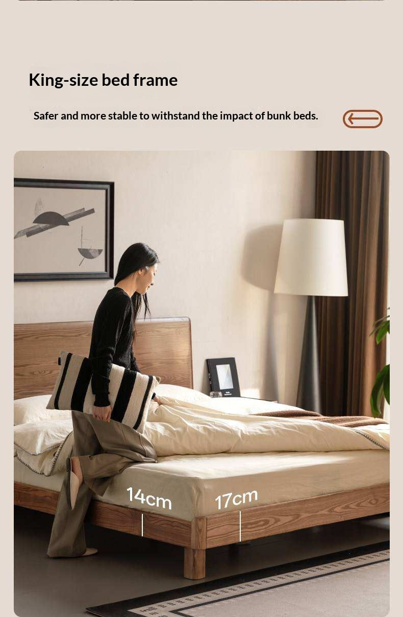 Ash Solid Wood Modern Multifunctional Night Light Bed Light Walnut Color
