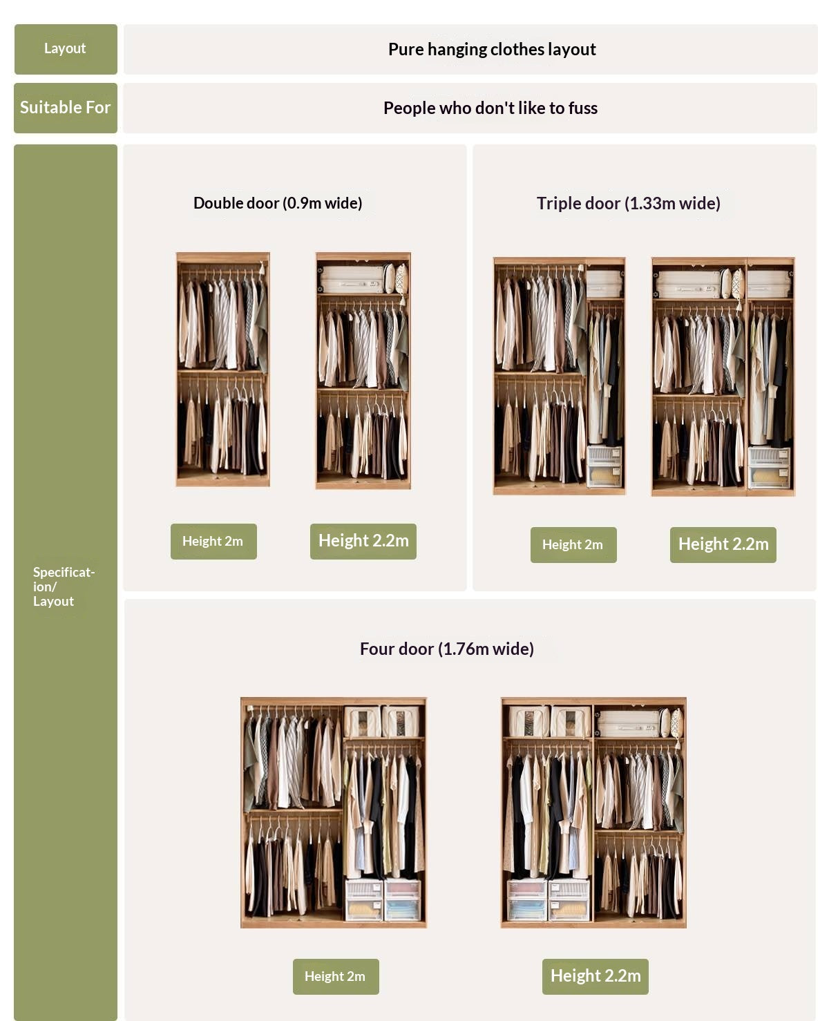 Oak Solid Wood Wardrobe Sliding Door.