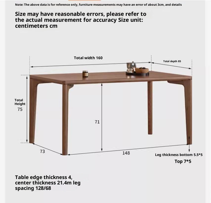 Ash Solid Wood Modern Minimalist Dining Table